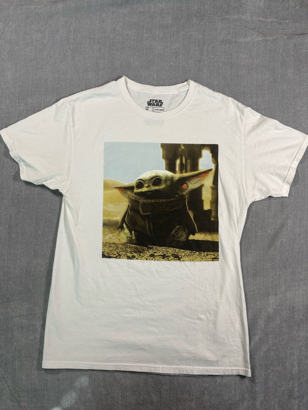 Star Wars The Mandalorian 'Grogu' Graphic White Men's T‑Shirt